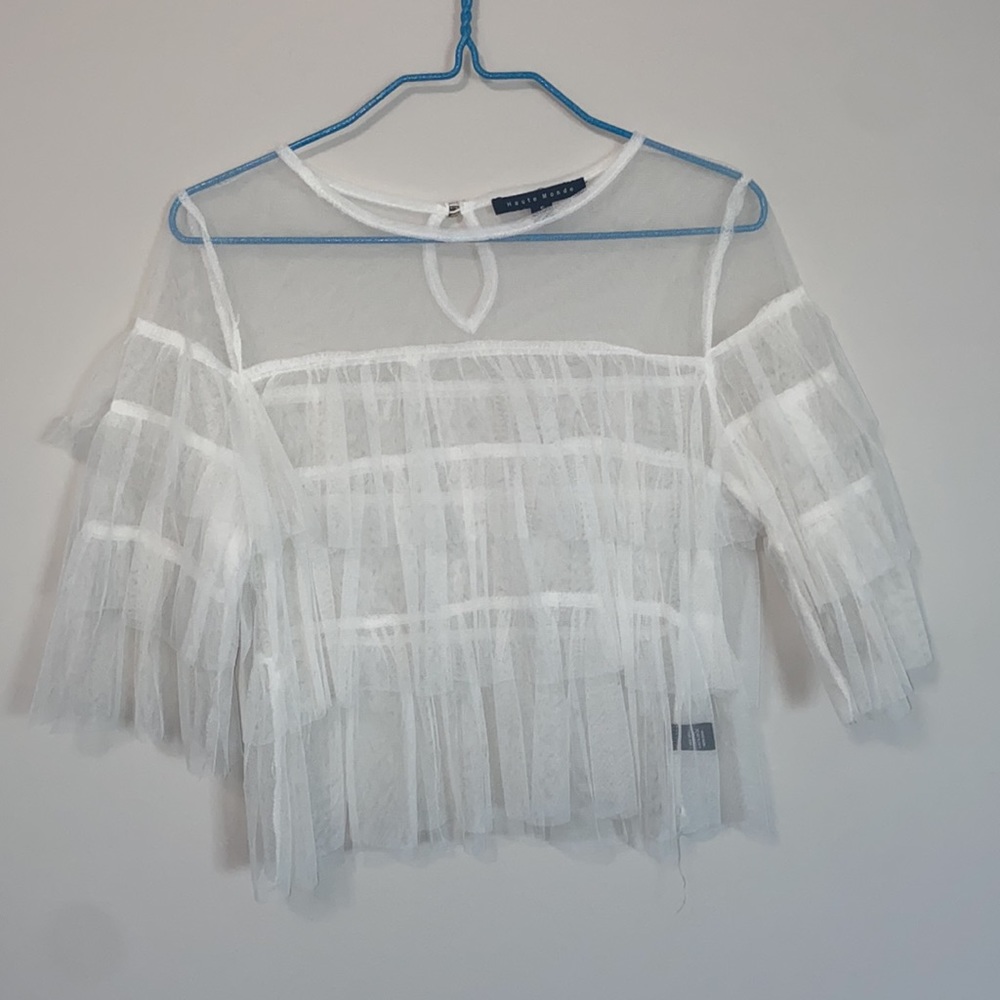White Ruffle top